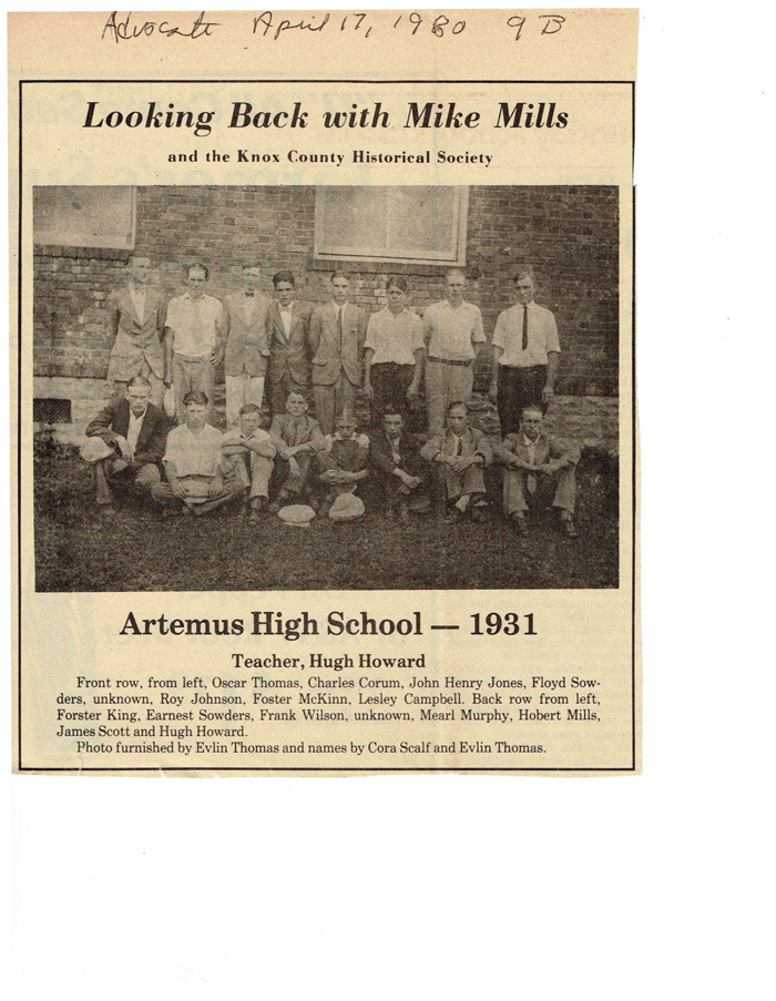 Artemus High 1931