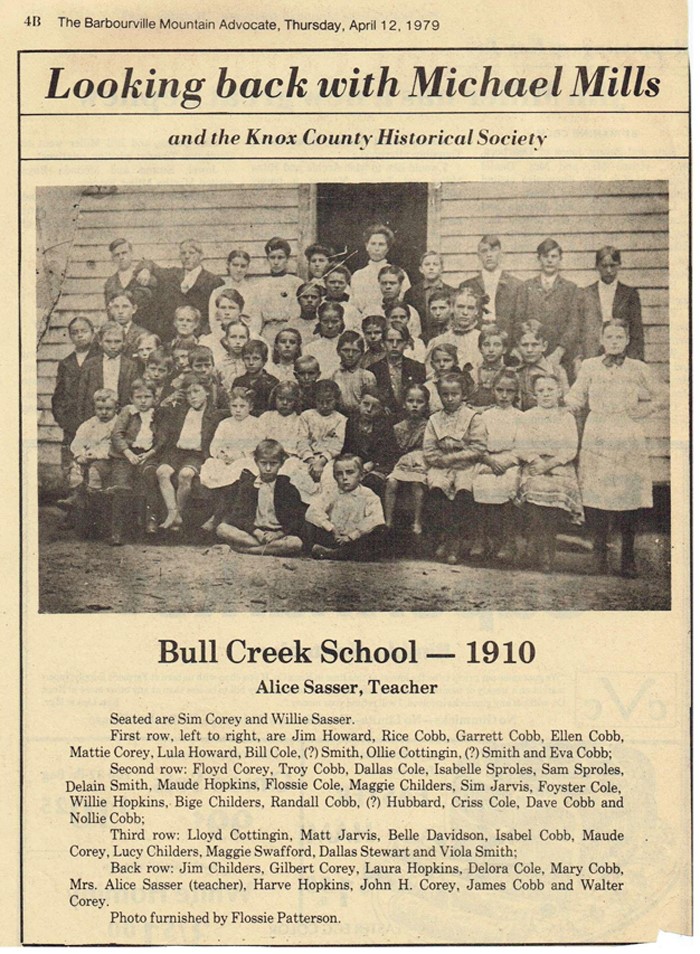 Bull Creek School 1910