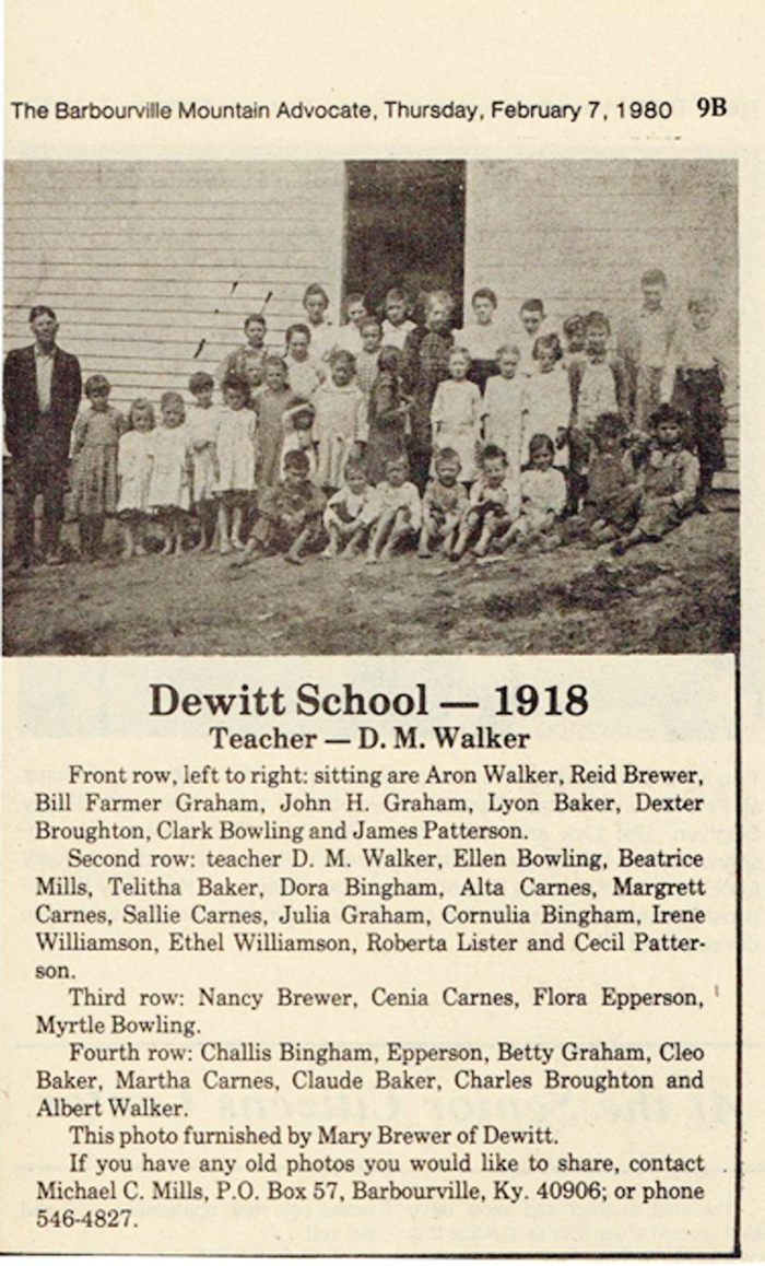 Dewitt School 1918