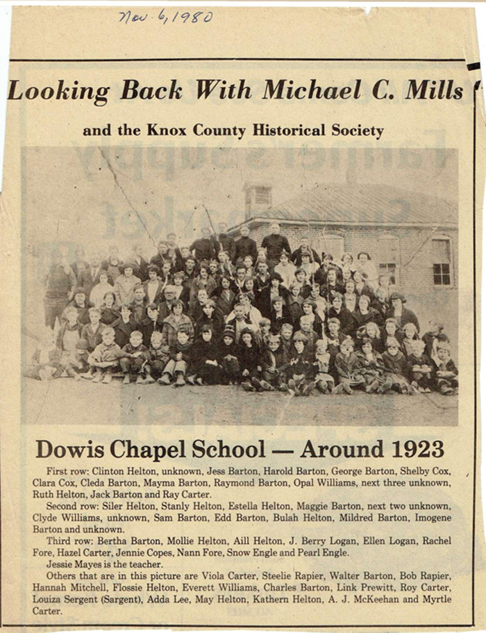 Dowis Chapel School around 1923