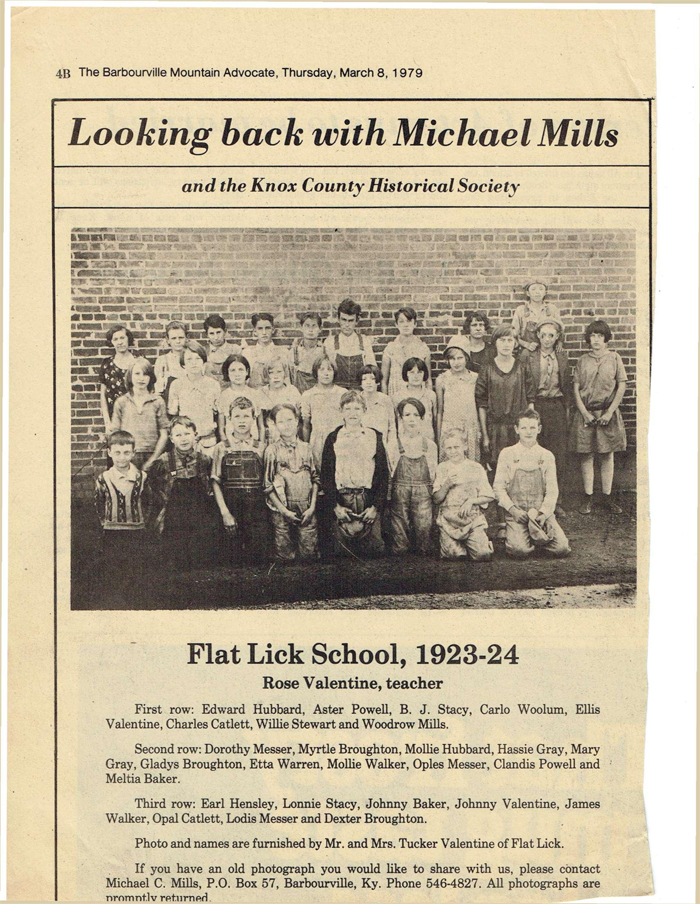 Flat Lick School 1923 24