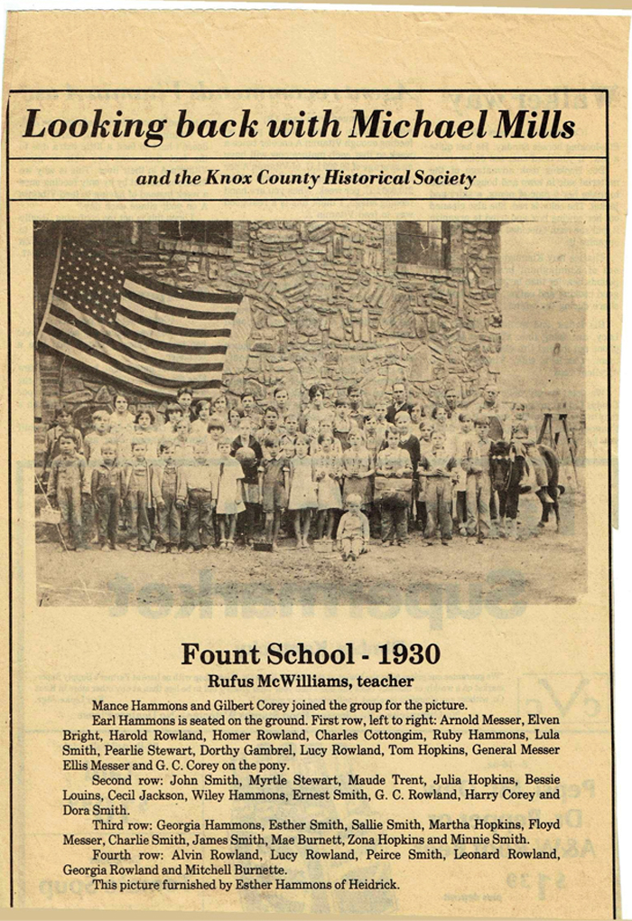 Fount School 1930