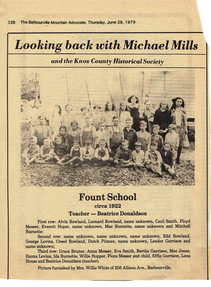 Fount School circa 1922