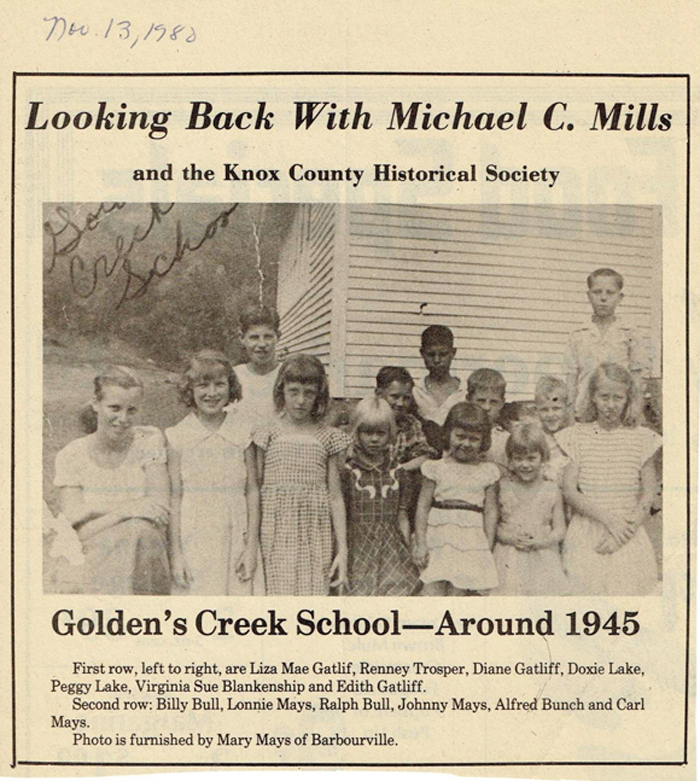 Goldens Creek School around 1945