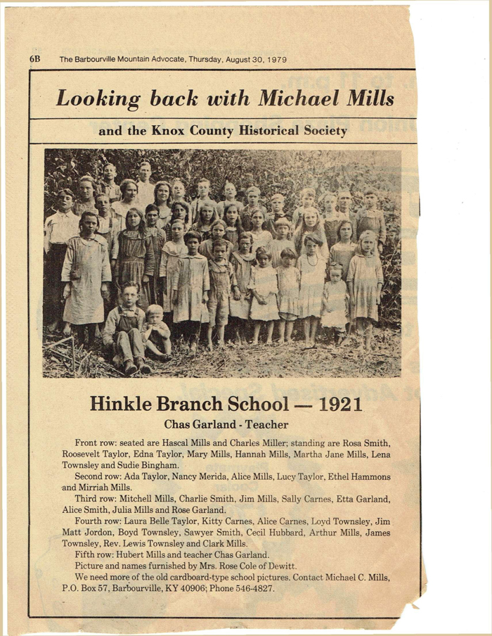 Hinkle Branch School 1921