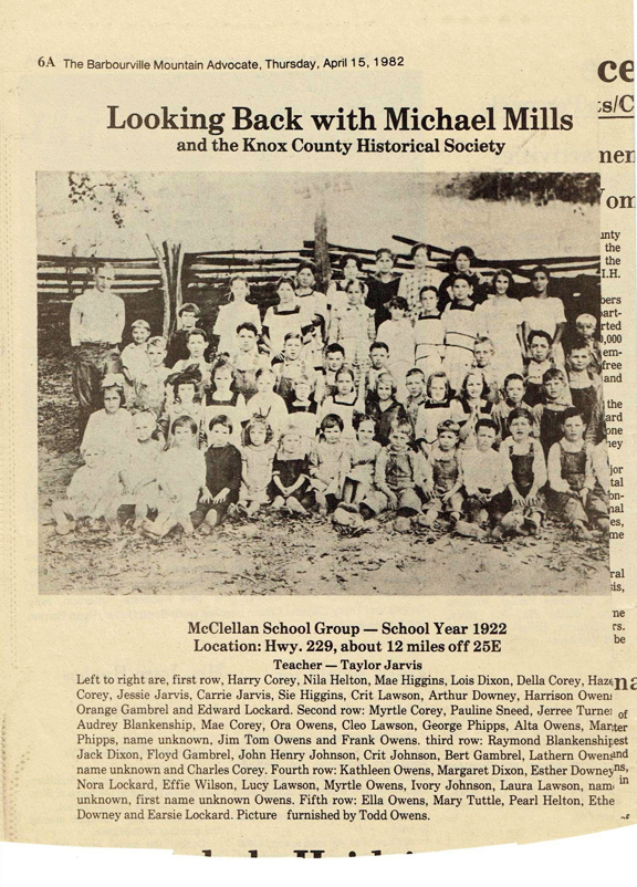 McClellan School Group 1922