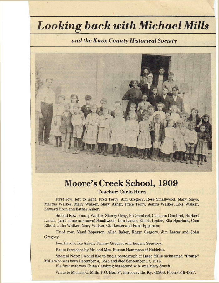 Moores Creek School 1909