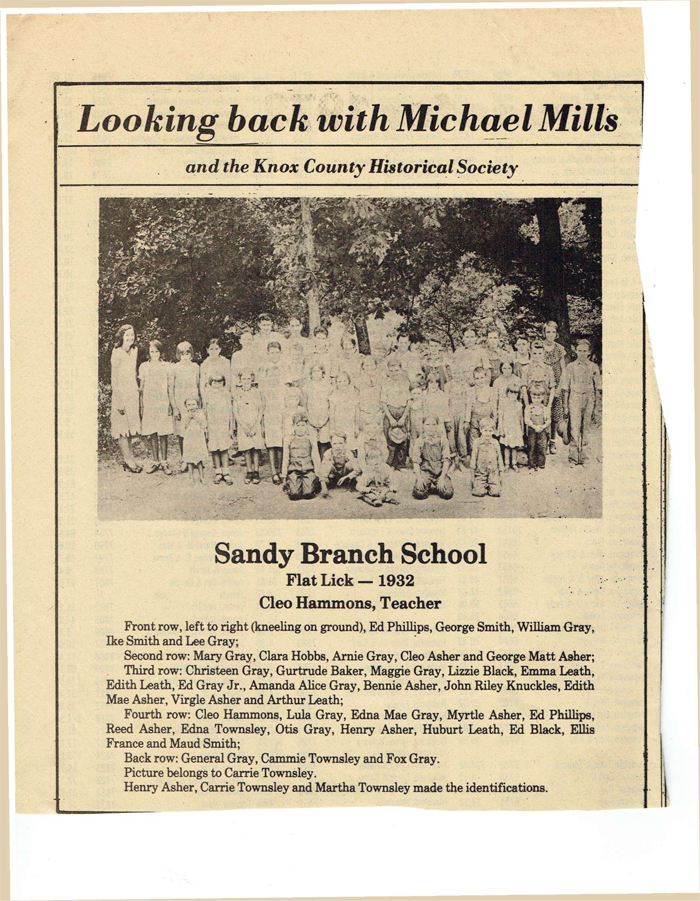 Sandy Branch School 1932