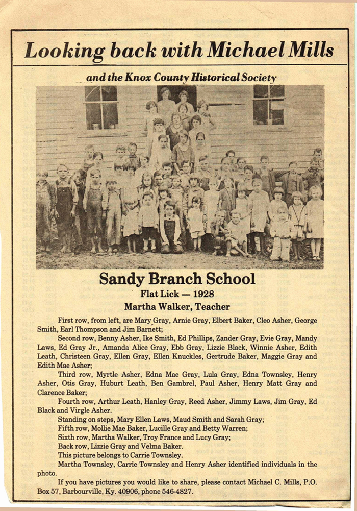 Sandy Branch School 1928