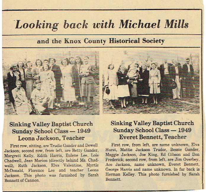 Sinking Valley Baptist Church 1949