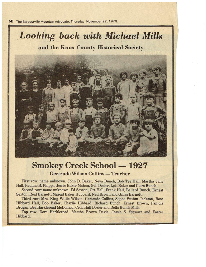 Smokey Creek School 1927